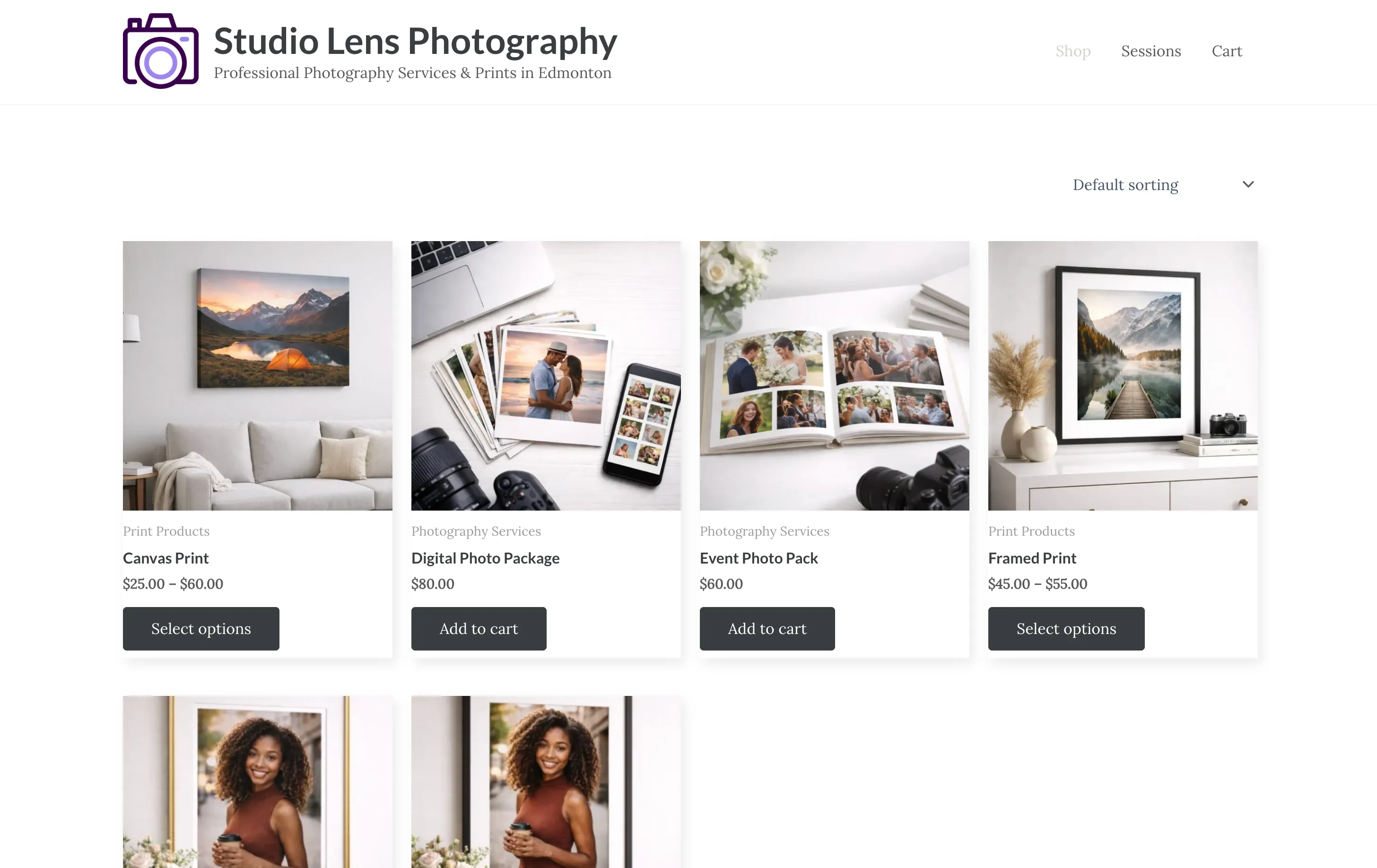 Shop sample website preview